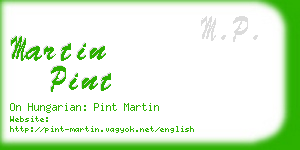 martin pint business card